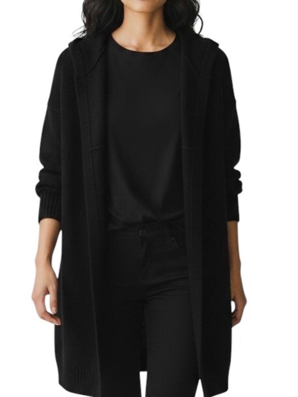 Calvin Klein Jeans Women Black Hooded Cardigan. Sz XS